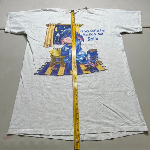 Vintage 90s Disney Store Eeyore “Chocolate Makes Me Smile” Nightshirt One size - Picture 6 of 7
